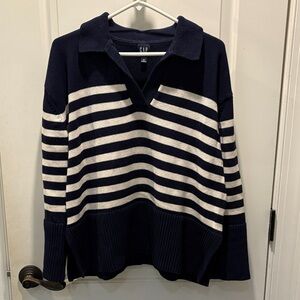 GAP Dark Blue and White Striped Pullover